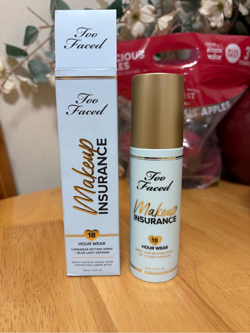 Too Faced Makeup Insurance 18Hour Wear Setting Spray,full Sz 4oz, BNIB,AUTHENTIC